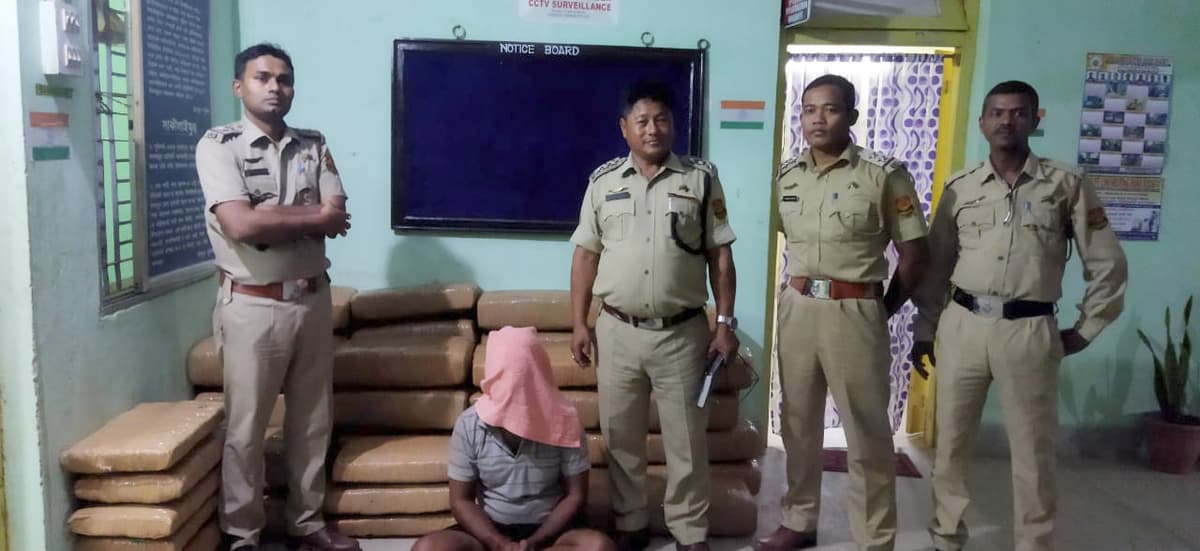 ট্রাক গাড়ি আটক করে প্রায় ২৪০ কেজি শুকনো গাঁজা উদ্ধার